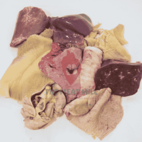 Assorted (offals) - 1kg Fresh 1kg assorted cow offals including shaki, liver, heart, reel, lung, and optional kidney