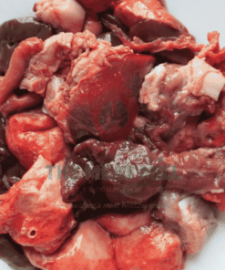 Assorted meat selection showing fresh shaki, liver, heart, reel, and lung from Meat Mill Nigeria — cleaned, certified, and ready for cooking.