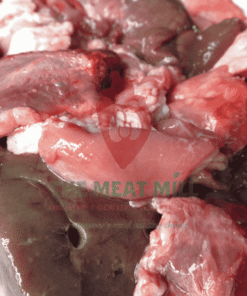 Cow offals cooking in a pot with rich Nigerian spices and vegetables, showing shaki, liver, heart, and fuku prepared fresh from Meat Mill Nigeria.